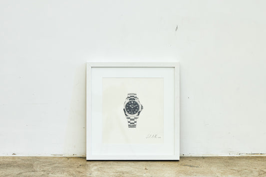 Graphite drawing artwork of luxury Rolex watches by Daniel McMahon
