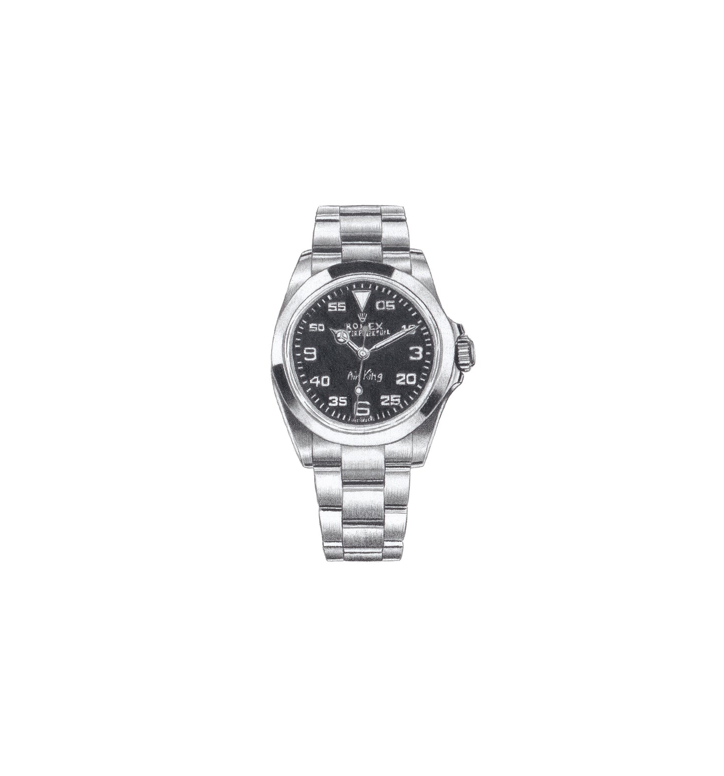Graphite drawing artwork of luxury Rolex watches by Daniel McMahon
