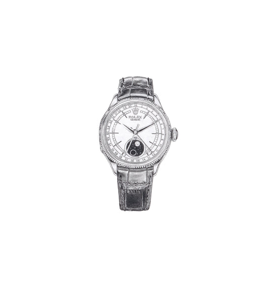 Graphite drawing artwork of luxury Rolex watches by Daniel McMahon