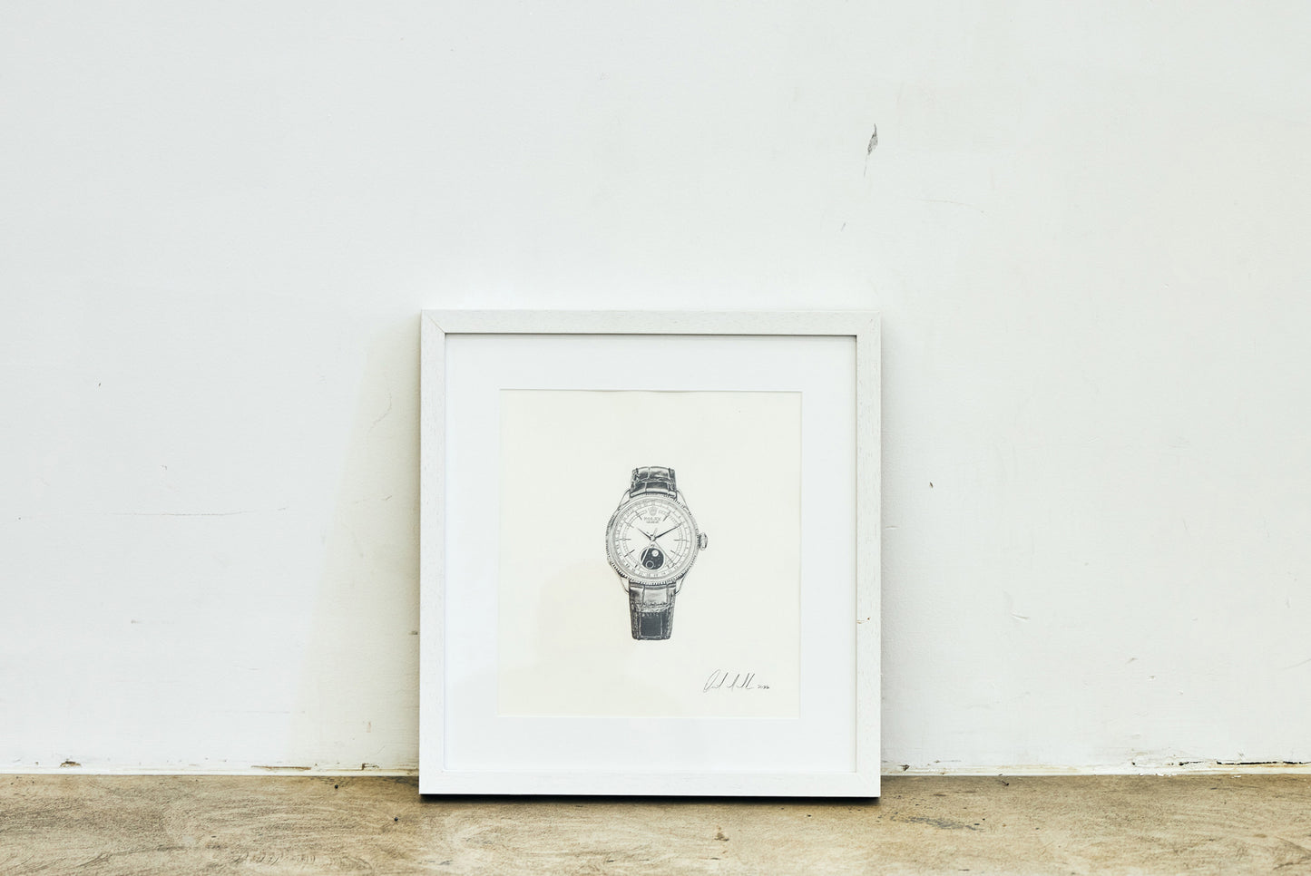 Graphite drawing artwork of luxury Rolex watches by Daniel McMahon