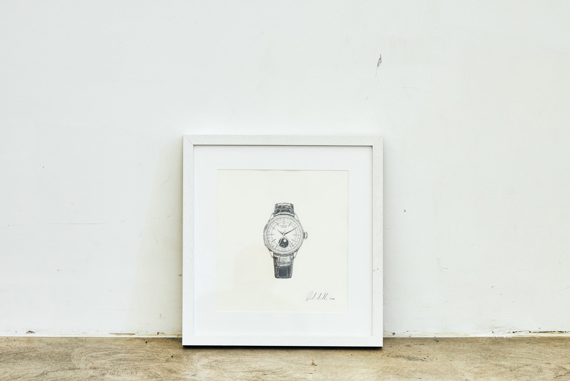 Graphite drawing artwork of luxury Rolex watches by Daniel McMahon
