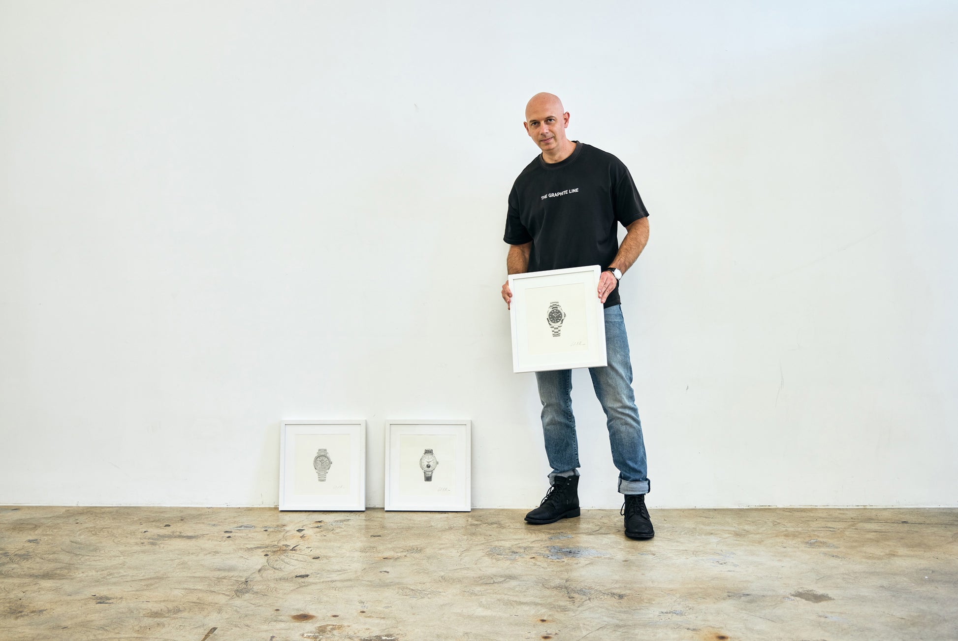 Graphite drawing artwork of luxury Rolex watches by Daniel McMahon