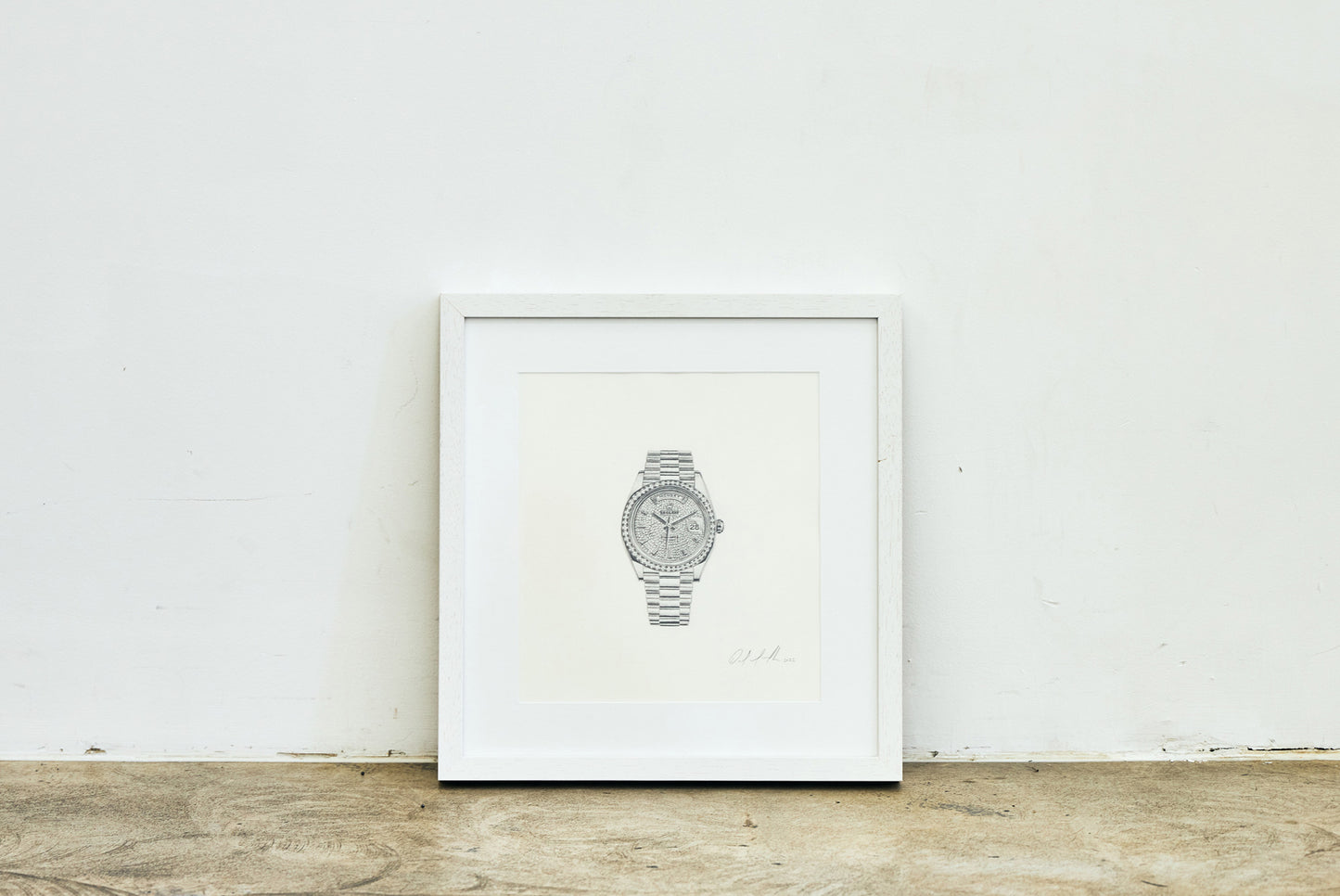 Graphite drawing artwork of luxury Rolex watches by Daniel McMahon