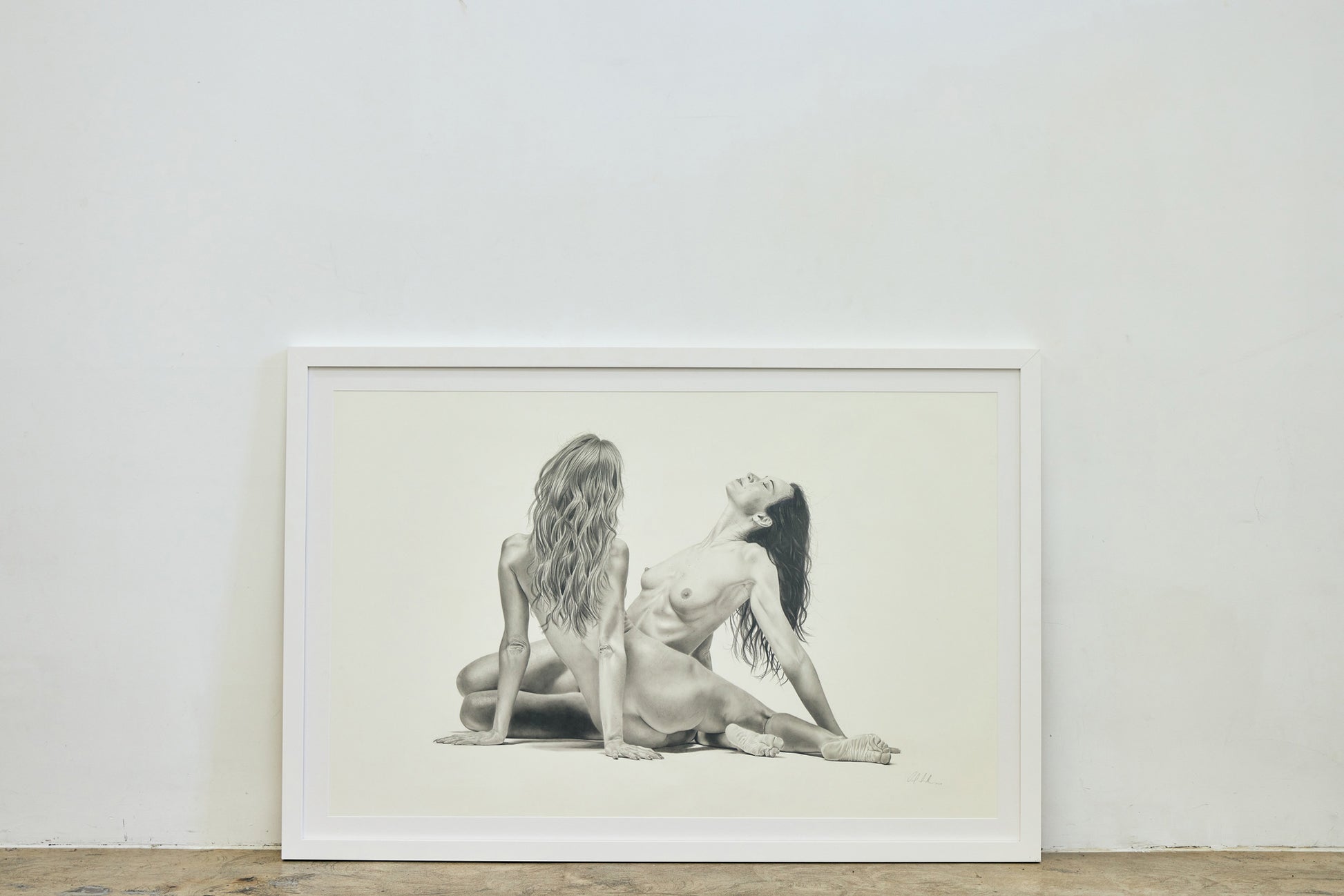 Graphite drawing artwork of a female figure by Daniel McMahon