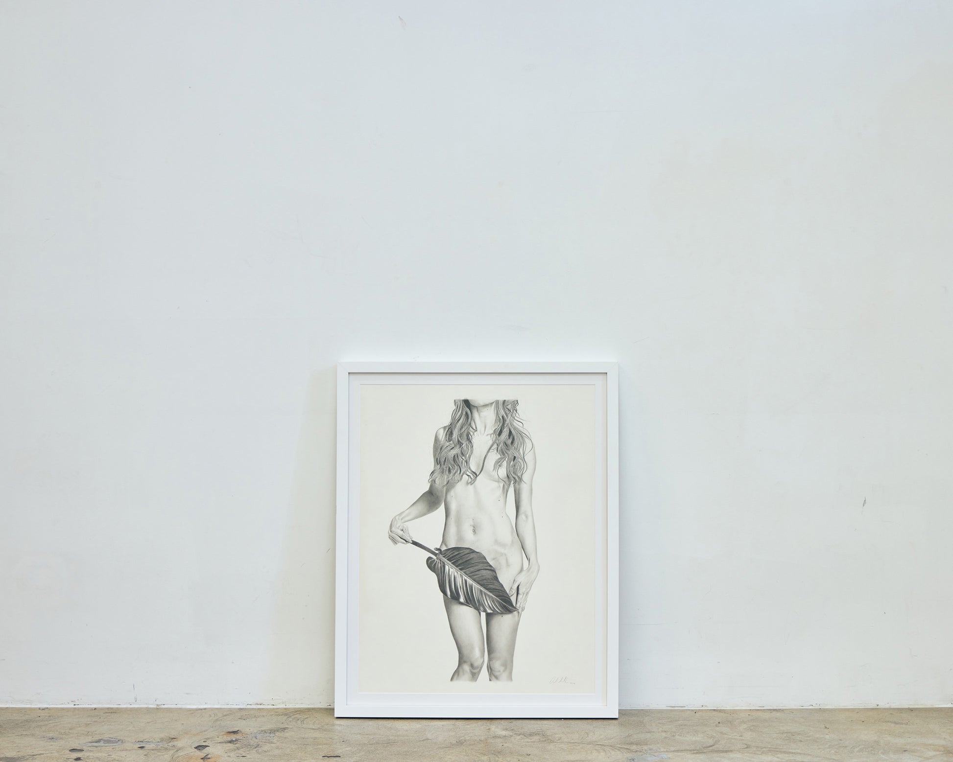 Graphite drawing artwork of a female figure by Daniel McMahon