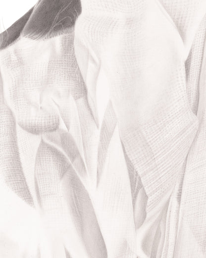Graphite drawing artwork of a female figure by Daniel McMahon