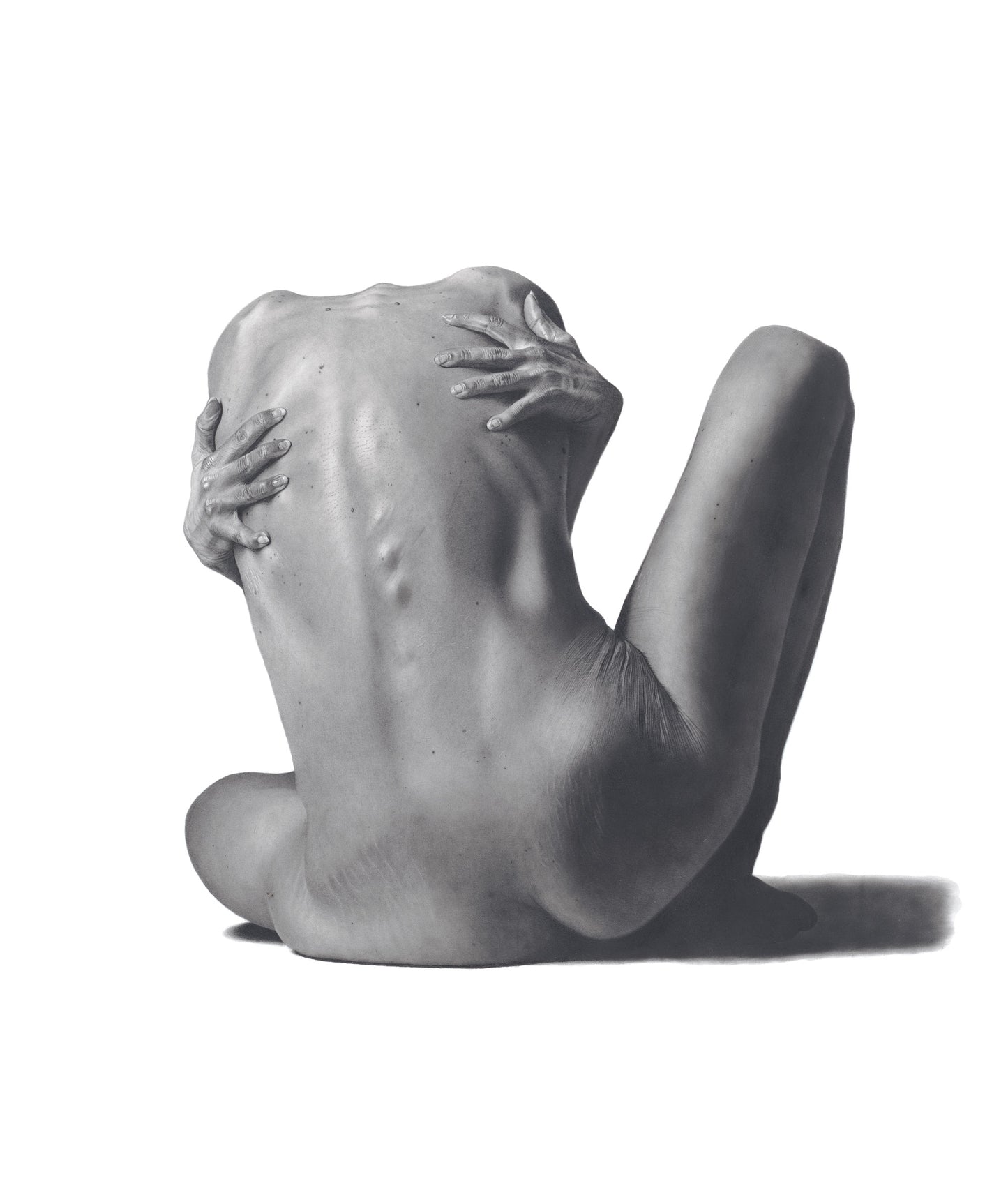 Graphite drawing artwork of a female figure by Daniel McMahon