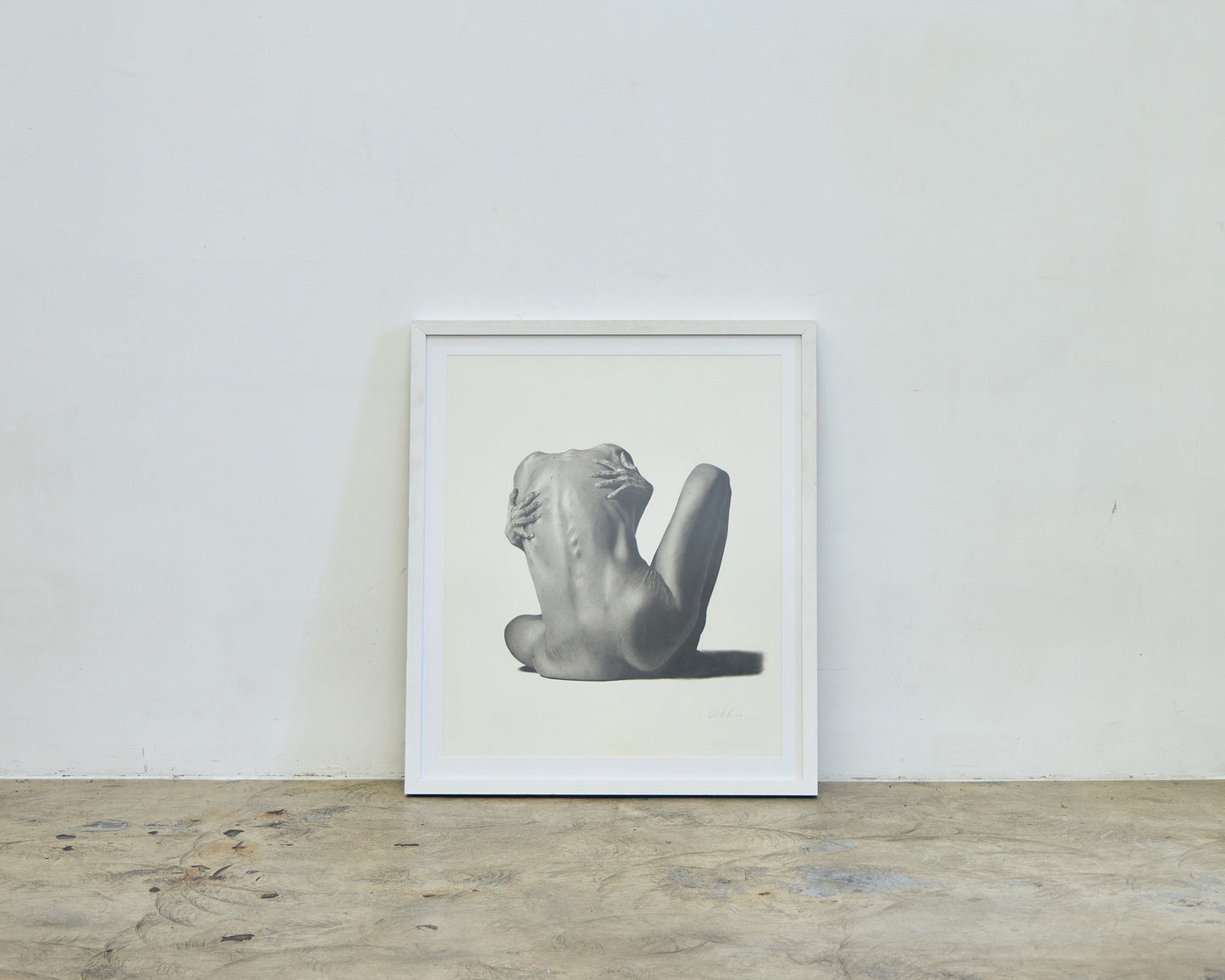 Graphite drawing artwork of a female figure by Daniel McMahon