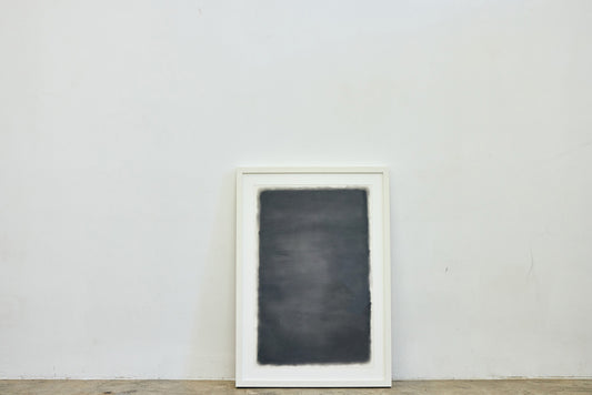 Large graphite abstract artwork exploring tonal depth by Daniel McMahon
