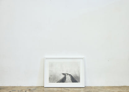 Graphite drawing artwork of New Zealand landscape by Daniel McMahon