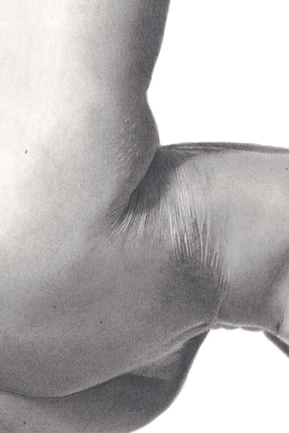 Graphite drawing artwork of a female figure by Daniel McMahon