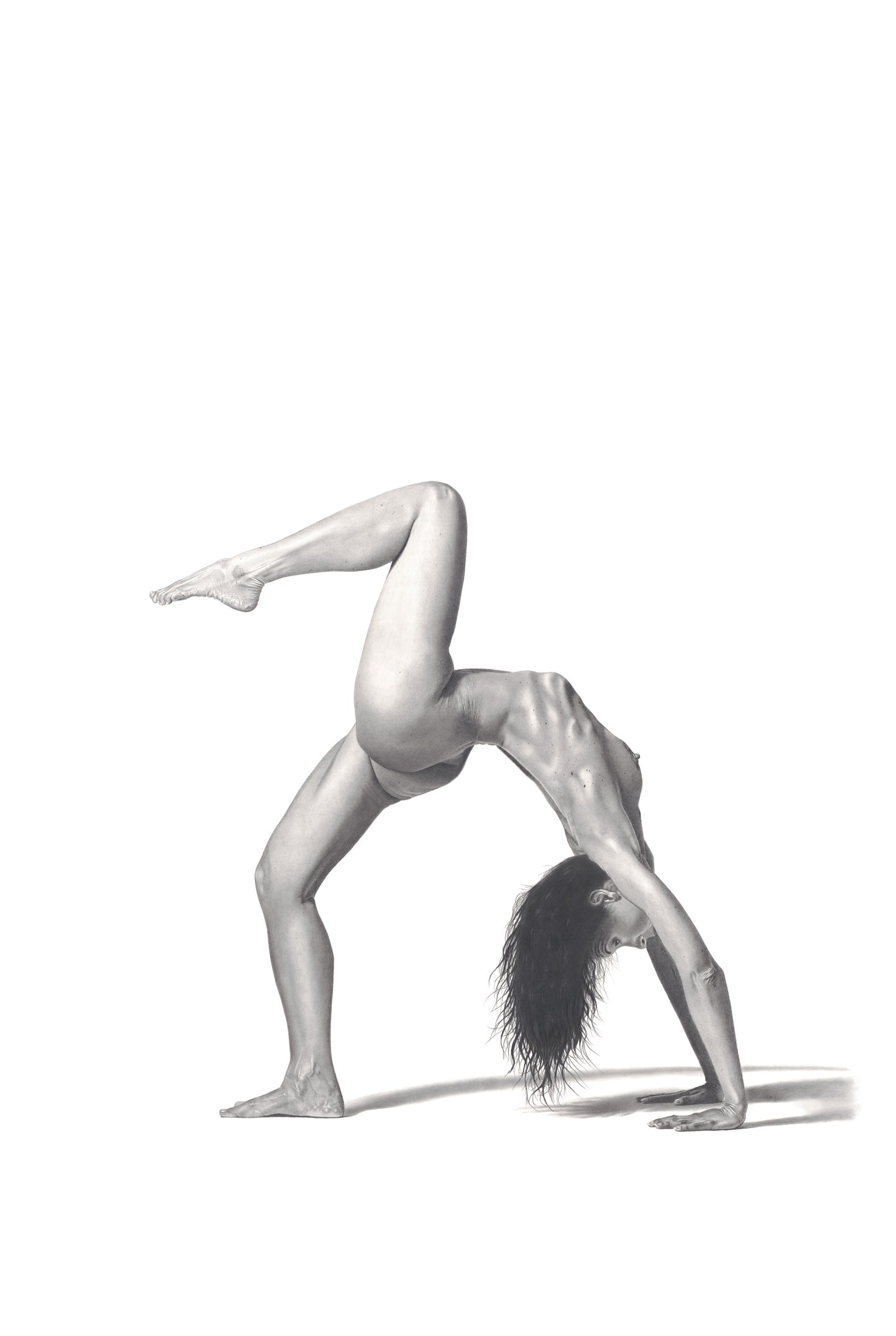 Graphite drawing artwork of a female figure by Daniel McMahon