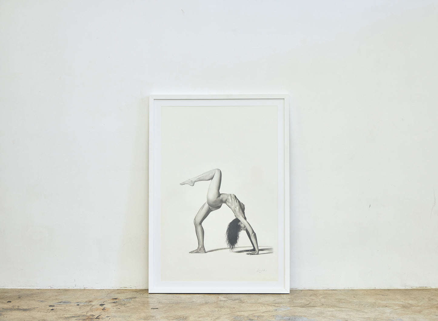 Graphite drawing artwork of a female figure by Daniel McMahon