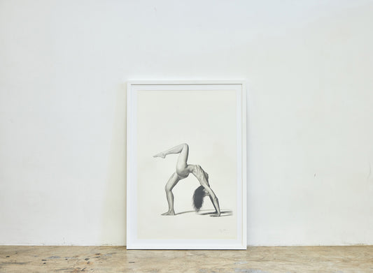 Graphite drawing artwork of a female figure by Daniel McMahon