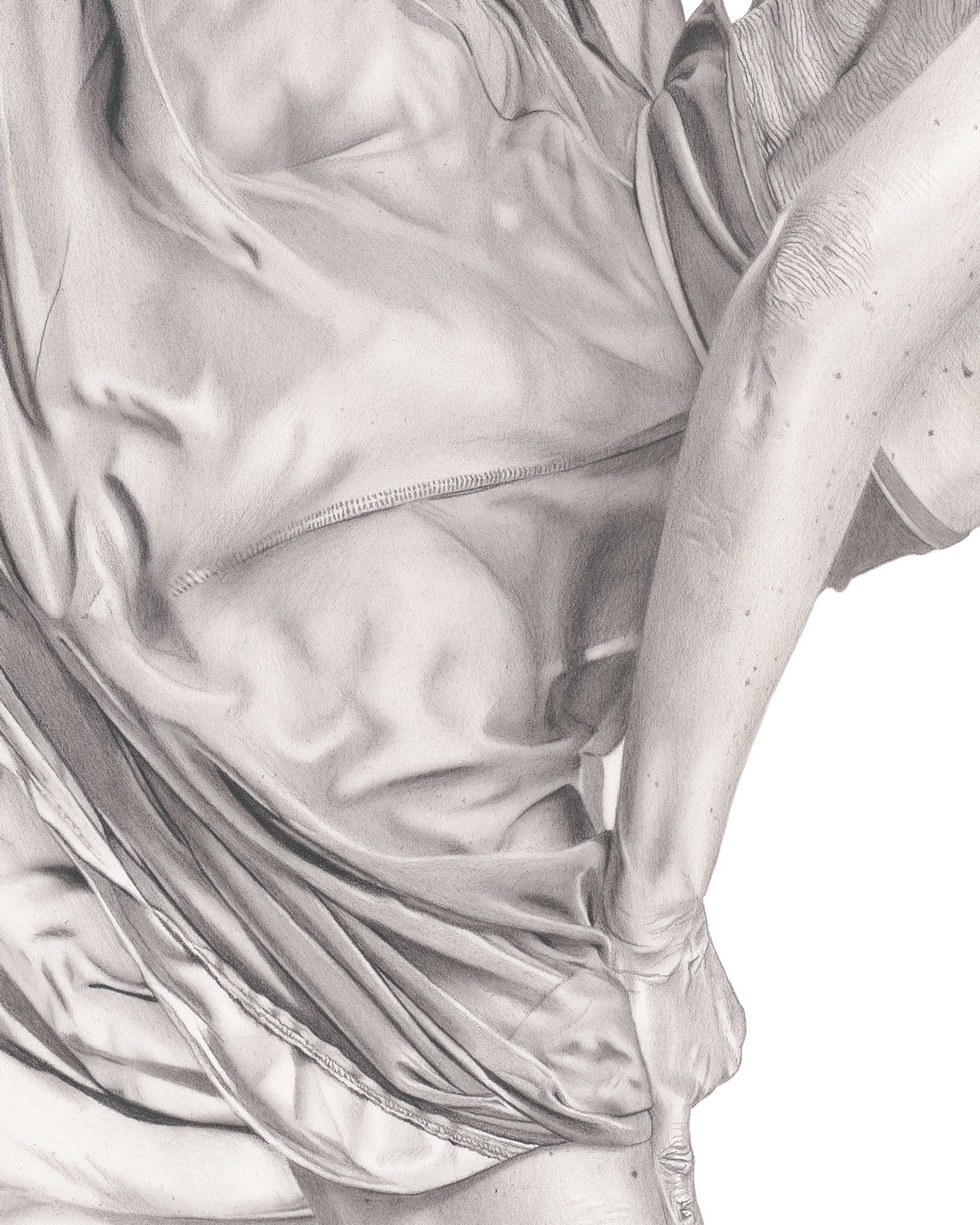 Graphite drawing artwork of a female figure by Daniel McMahon
