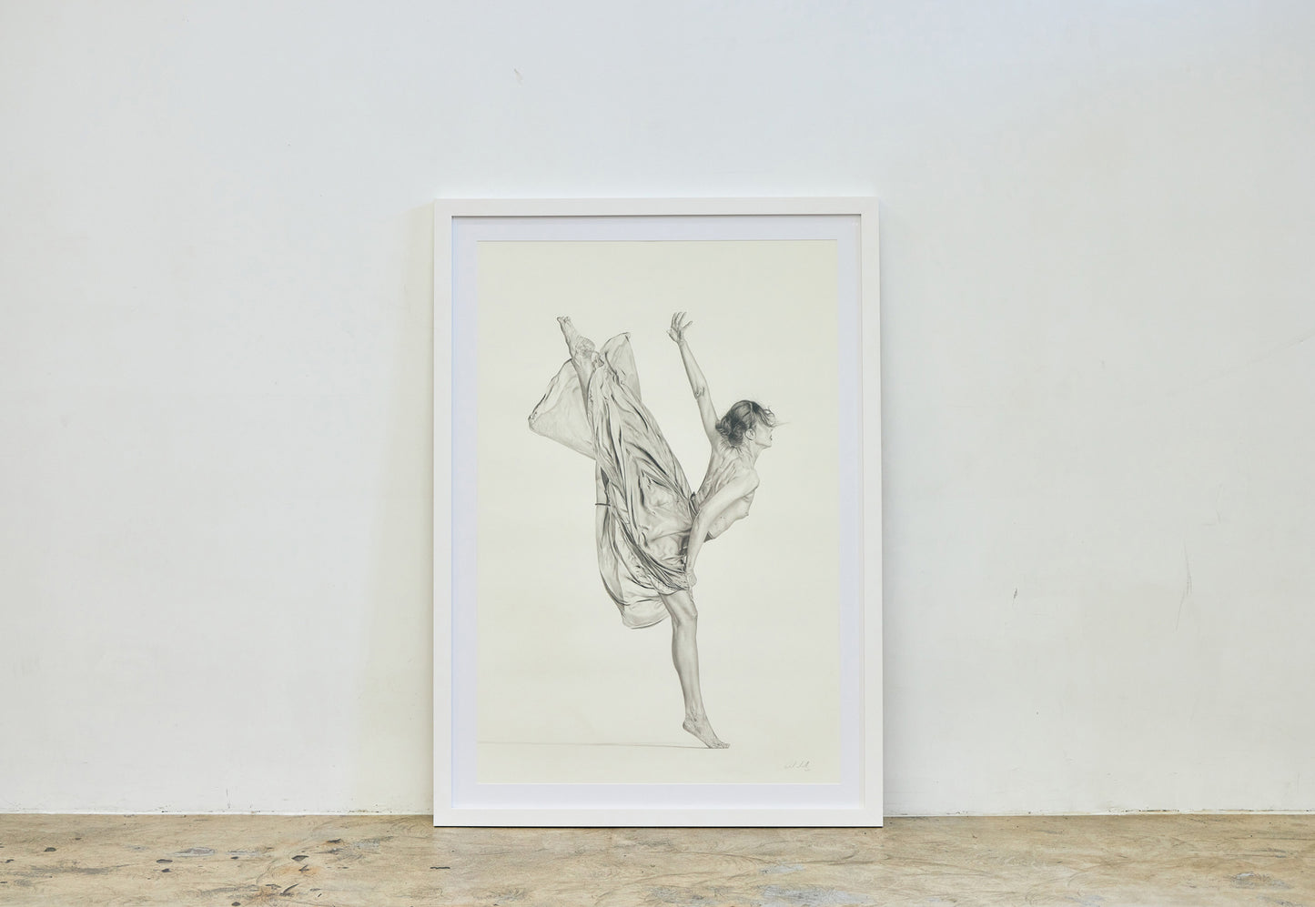 Graphite drawing artwork of a female figure by Daniel McMahon